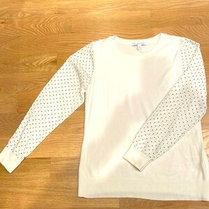 41 Hawthorn top with semi sheer sleeves NWOT